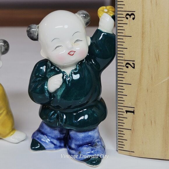 Vtg Takahashi Asian Baby Buddha Children Porcelain Salt & Pepper Shakers Japan - Picture 7 of 10